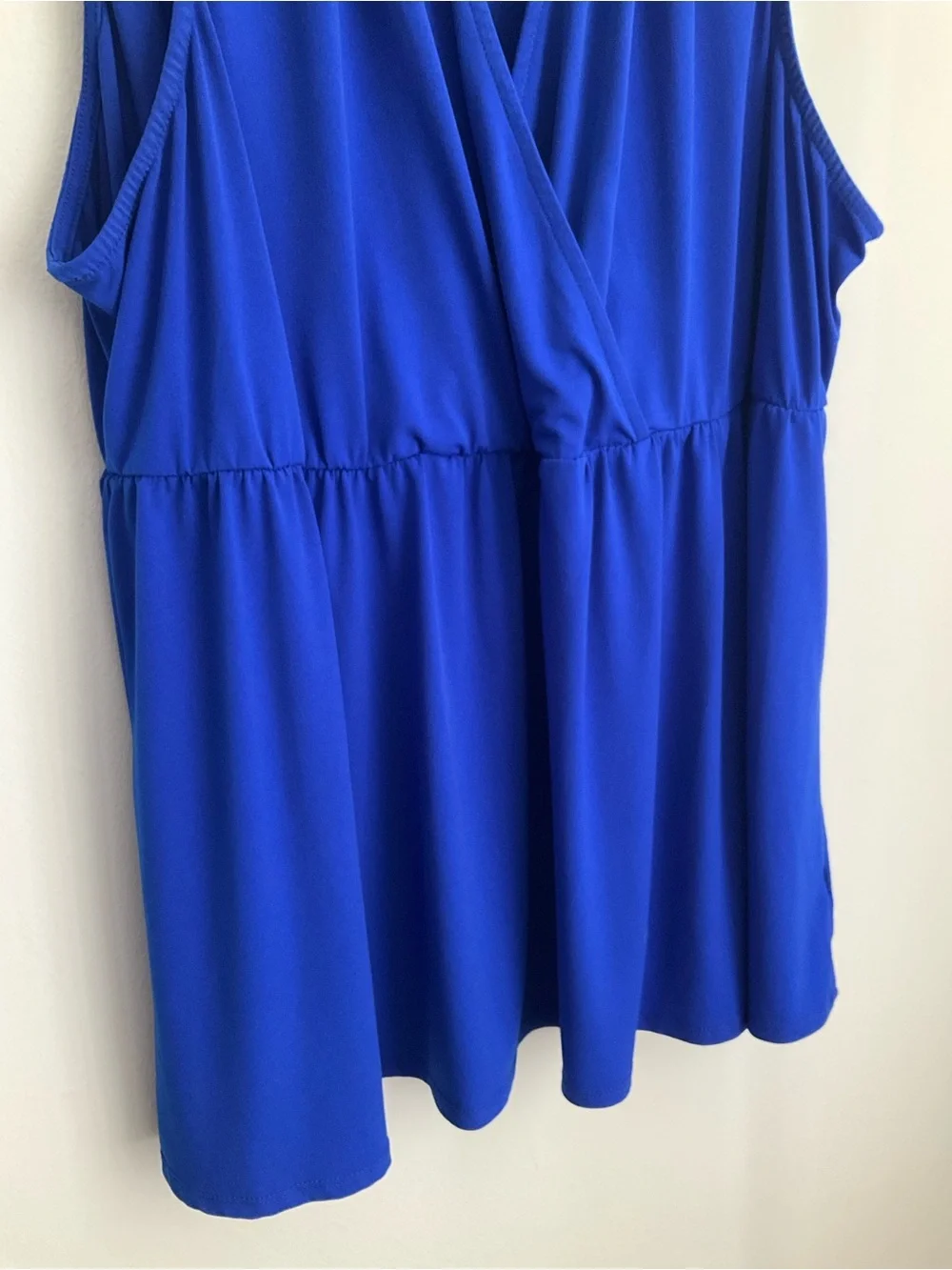 Torrid 3X Cobalt Blue Sleeveless Wrap-Style Tunic - Picture 4 of 10